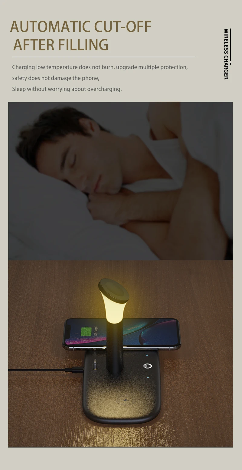 Carregador sem Fio para Iphone 5 em 1 com Lâmpada de Luz Rápido xr x 8 Apple Assista Estação Carregamento Doca Airpods Pro Iver 15w qi 12 11 10 iphone 12 11 xr x 8 apple