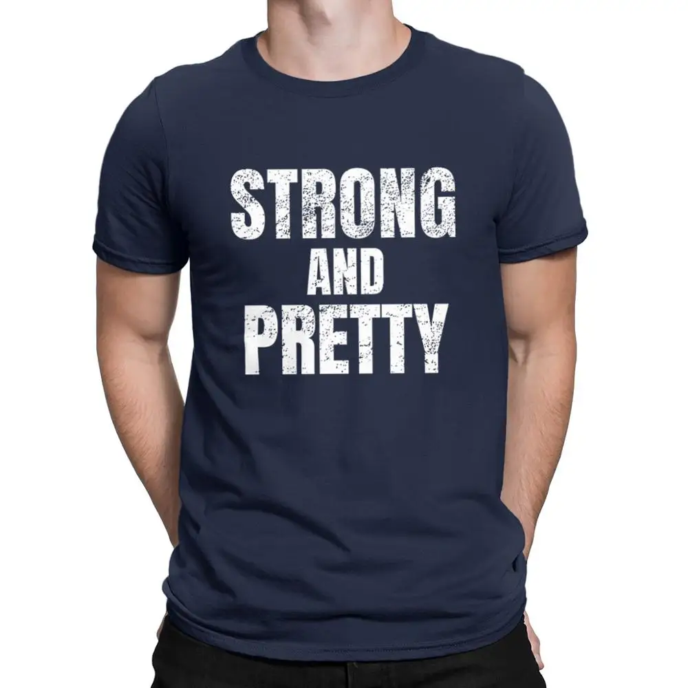 

2021 New Arrival Strong and Pretty Funny Strongman Workout Black T-Shirt Men Size S-3XL Summer Tops Women Tees