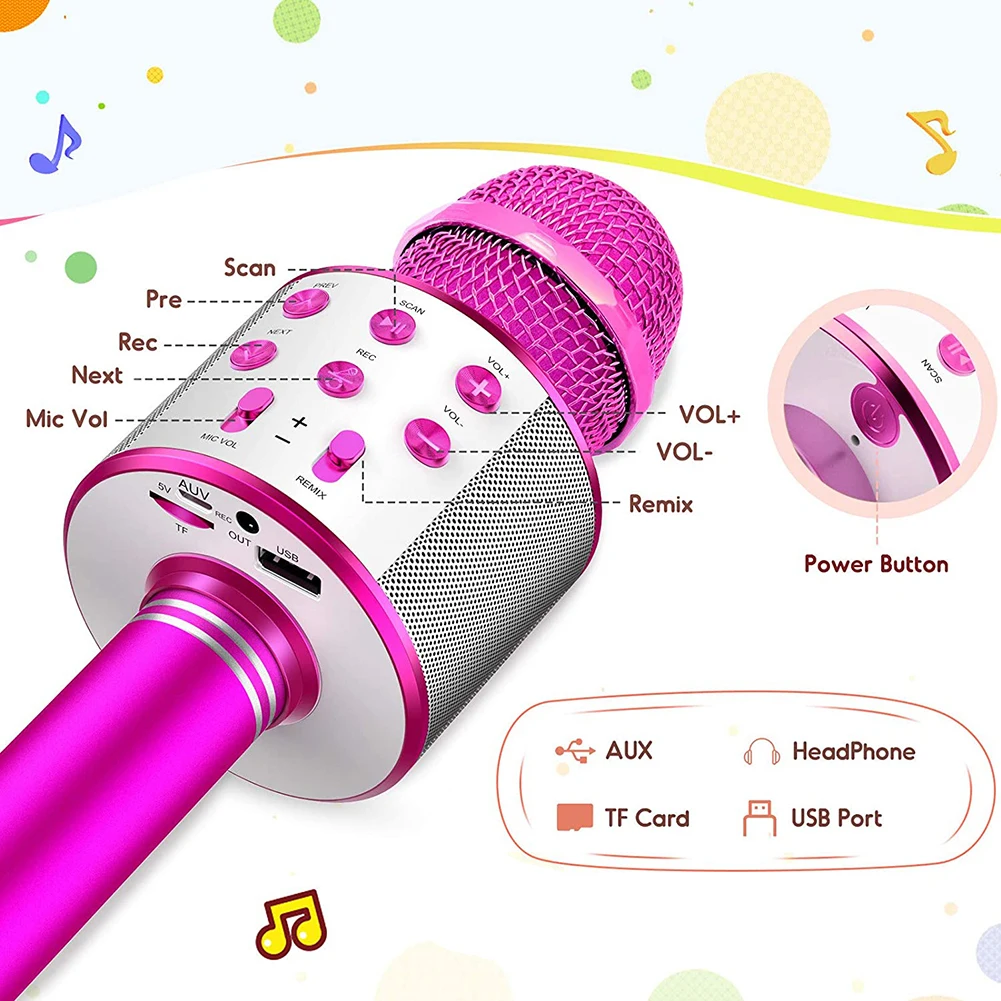 Bluetooth караоке портативный беспроводной микрофон для домашний KTV плеер детей