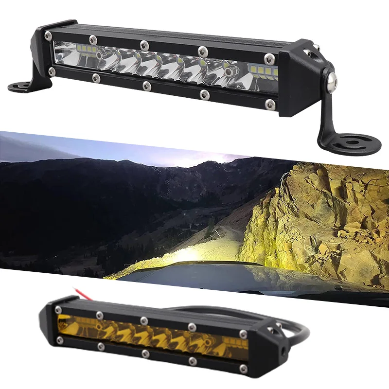 

7'' Slim Led Bar Work Light 48W Coche Led Driving Lights Bar 12v 24v Spot Beam for 4x4 Off-road 4WD UAZ UTV Tractor Cars