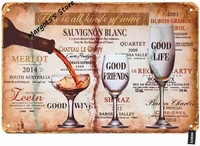 wine poster metal tin sign quote this is all kinks of wine good wine good friend good life vintage for home bar club cafe decor