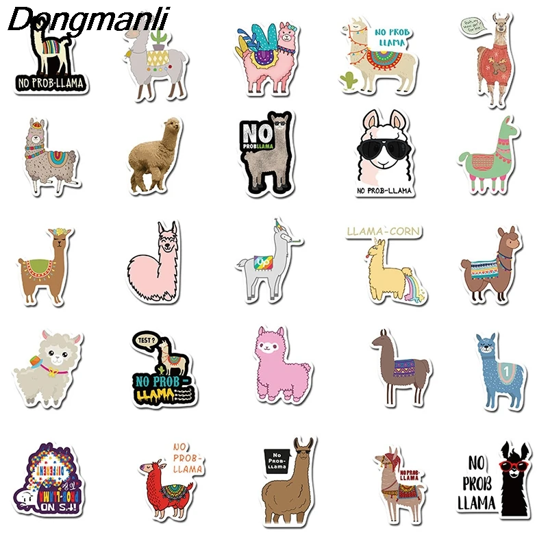 

BG019 50pcs Alpaca Cute Animal Cartoon Scrapbooking Sticker Decal For for Guitar Laptop Luggage Car Fridge Graffiti Sticker