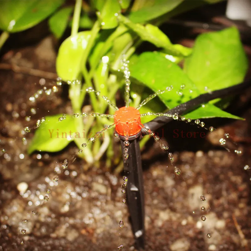 Красная Регулируемая капельная капельница с 8 отверстиями 20 м на коле для