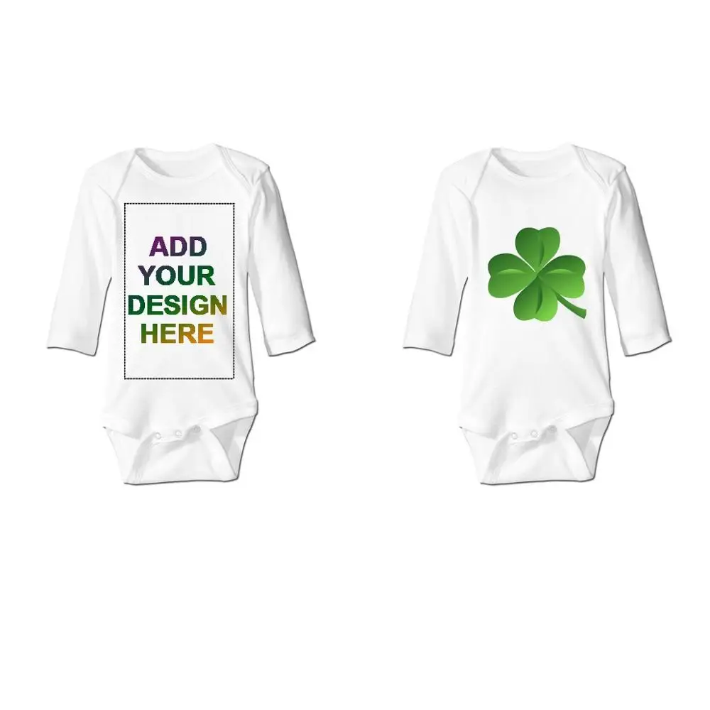 Боди для маленьких девочек Комбинезоны на заказ из 100% хлопка с длинными рукавами