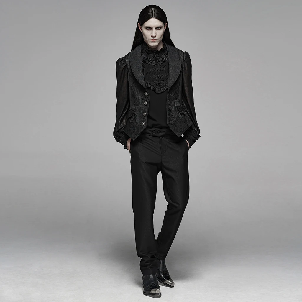 PUNK RAVE Men Gothic Victorian Style Short Jacket Fashion Evening Party Gorgeous Steampunk Vest | Мужская одежда