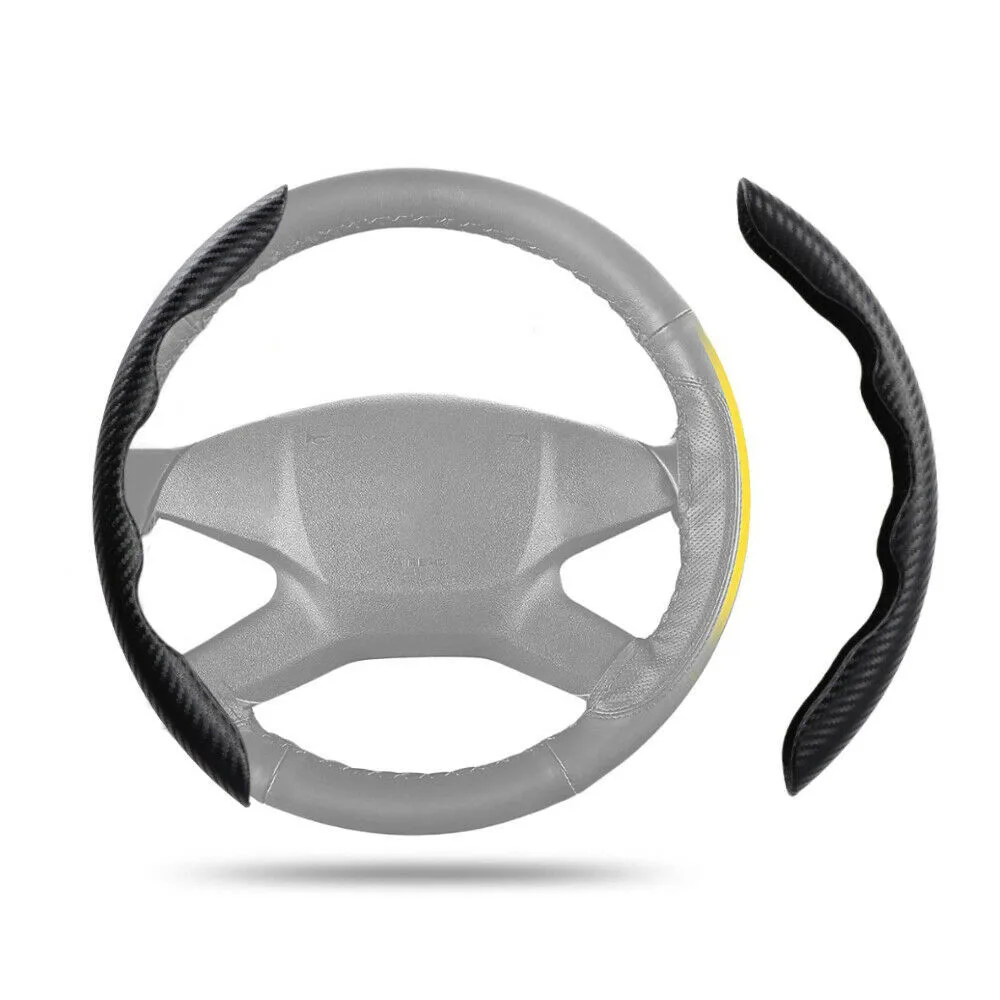 a pair carbon fiber look universal car steering wheel booster cover non slip accessory automobiles parts steering covers free global shipping