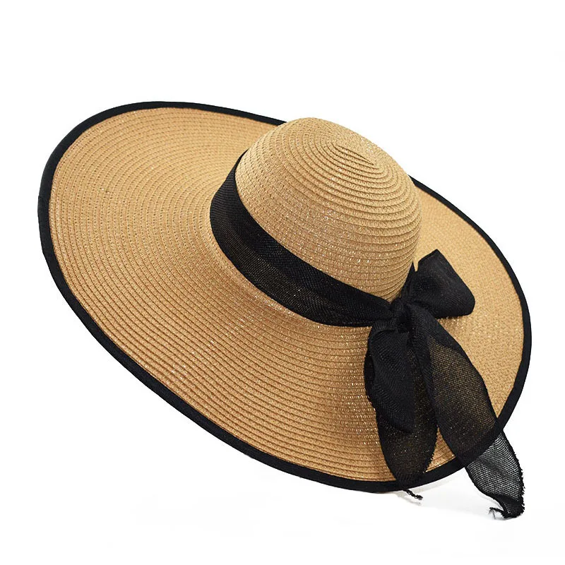 

All-Match New Beach Straw Hat Female Summer Seaside Big Brim Sunscreen Sunshade UV Protect Travel Holiday Cap Panama Hat