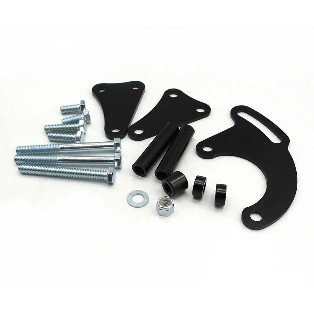 Кронштейн для насоса усилителя руля большого блока Chevy черный длинный/WP 396 427 454 502