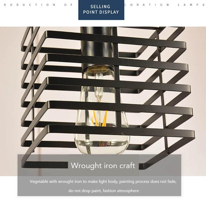 Потолочная люстра в стиле индастриал домашний декоративный светильник лофт для