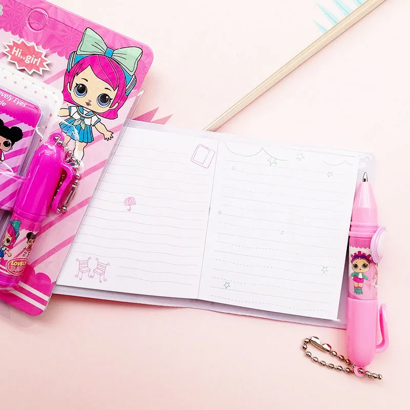 

1pc Doll Notebook with Ballpoint Pen Cute Girl Writing Diary Book for Kids Gift School Stationery Supply Notebook