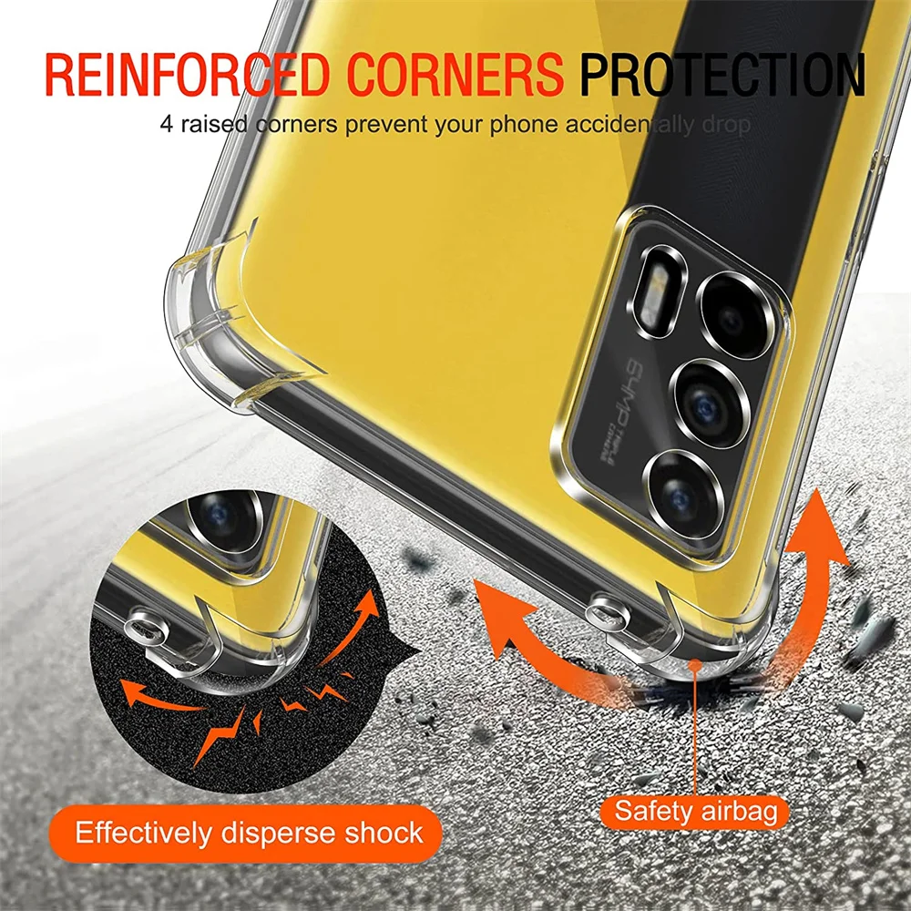 silicon phone case for realme gt neo 3 case glassantishock cover relme gt neo 2 2t neo2 airbag clear case realmi gt neo3 case free global shipping