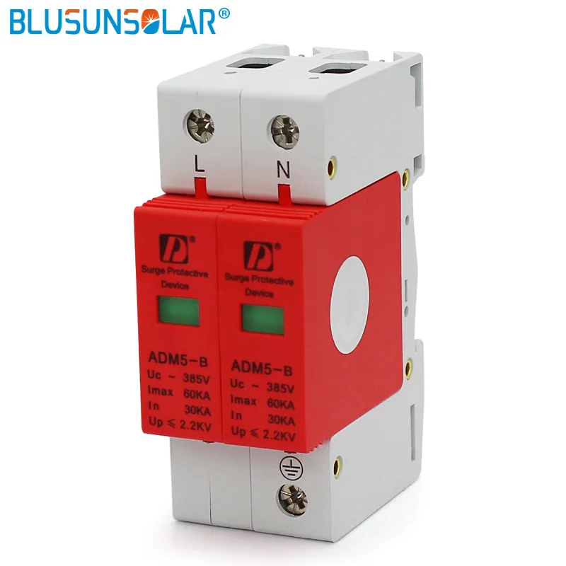 

5 pieces lot Din Rail 35mm 2P 60KA 380V AC SPD Household Low-voltage Anti-lightning Surge Protective Device
