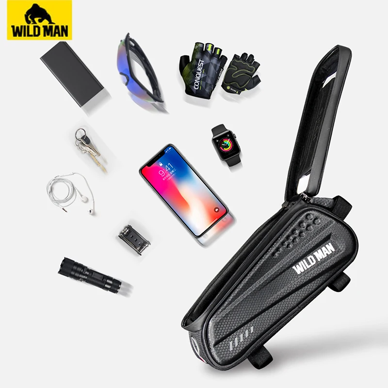 

Hard Shell Bicycle Bag Phone 6.2" Reflective Rainproof Touch Screen Phone Case Bag Bike Top Tube Bag Cycling Accessories
