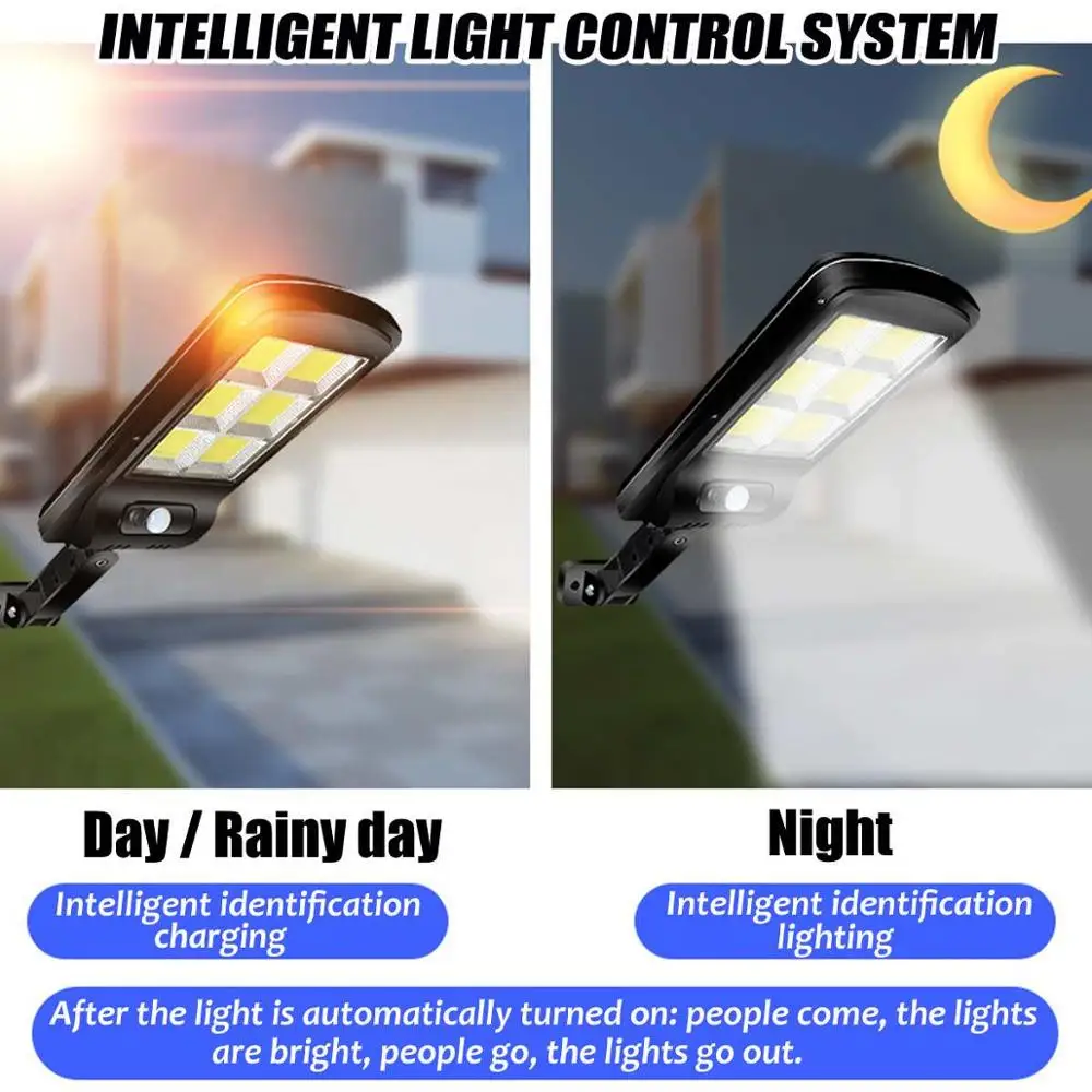 Remote Control Wall Street Light+PIR Motion Sensor Waterproof Solar Lamp COB High Lumens Outdoor Garden Path LED Lamps Luminaria | Лампы и