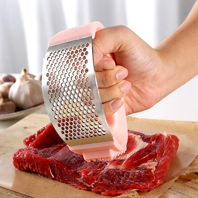 

Stainless Garlic Press Household Press Squeezer Manual Garlic Press Device Handheld Ginger Garlic Tool Kitchen Press Accessories