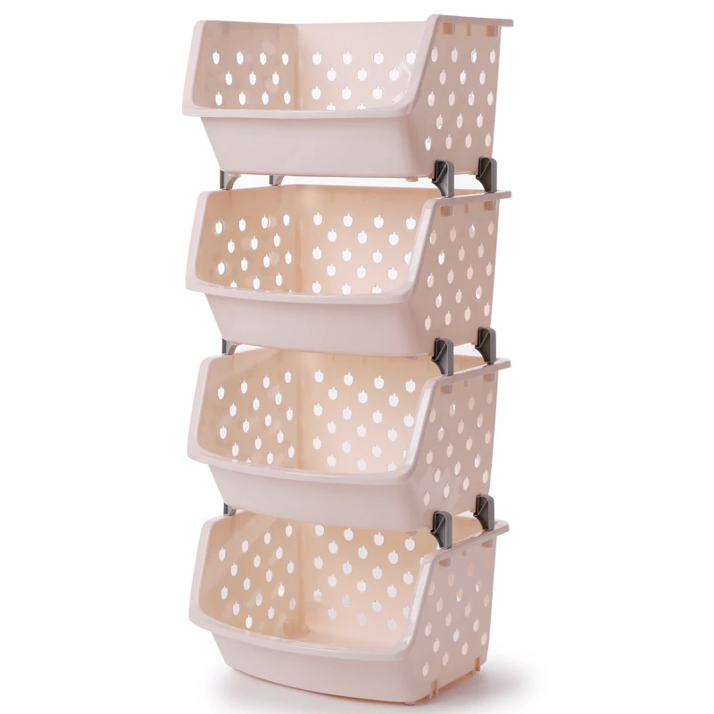 

Household kitchen plastic fruit and vegetable basket bathroom storage shelf living room floor rack bathroom storage rack