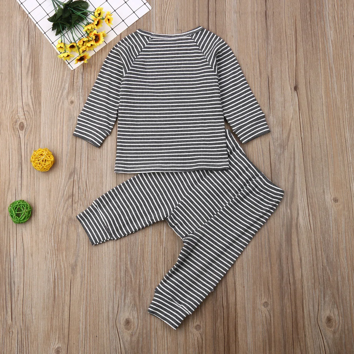 2 шт. осенняя хлопковая футболка с длинным рукавом и штаны | Детская одежда обувь