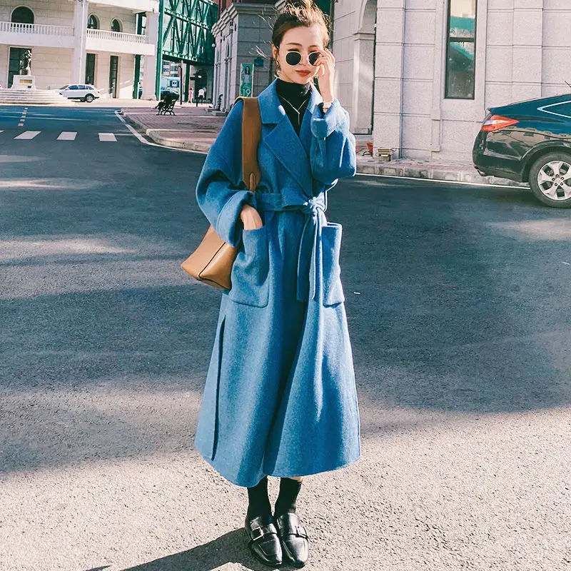 

100% Wool coat for women winter jacket 2020 new arrival double-sided cashmere alpaca coat women's long woolen coat