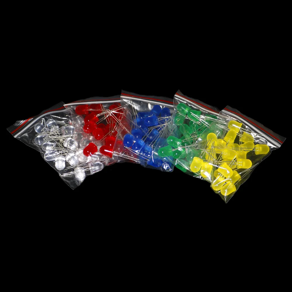 F10 10 мм светодиодный излучающий диод красный белый желтый и зеленый цвета синий 3V