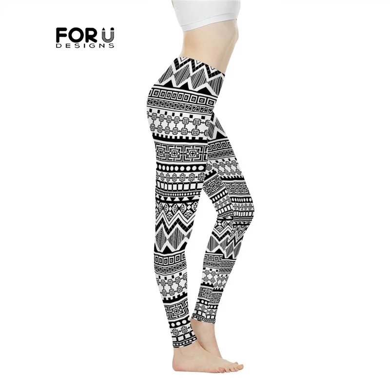 

FORUDESIGNS/женские леггинсы в африканском стиле с геометрическим рисунком, штаны для йоги для досуга, спортивные Леггинсы с высокой талией, элас...