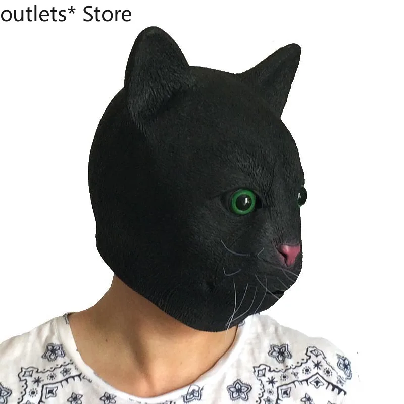Halloween Masquerade Horror Masker Kat Hoofd Masker Zwarte Kat Hoofddeksels Dance Party Prestaties Props Halloween Masquerade Horror Masker Kat Hoofd Masker Zwarte Kat Hoofddeksels Dance Party Prestaties Props