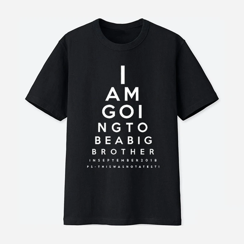 

Big Brother Shirt (or Big Brother Again Shirt) - Off White Cotton Eye Chart Pregnancy Announcement Women Men Unisex T-shirt