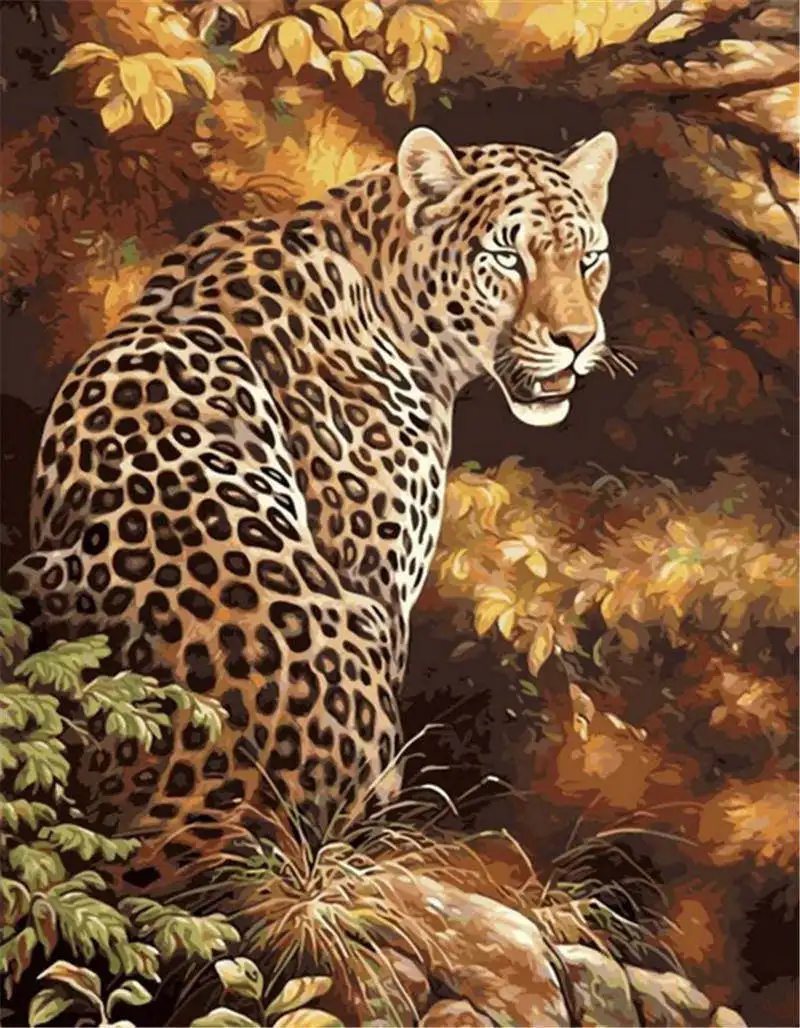 Leopard animals Новое поступление рукоделие DIY Кристалл полная дрель квадратная 5D алмазная живопись Набор для вышивки крестиком Мозаика круглые стразы - Цвет: Leopard 18