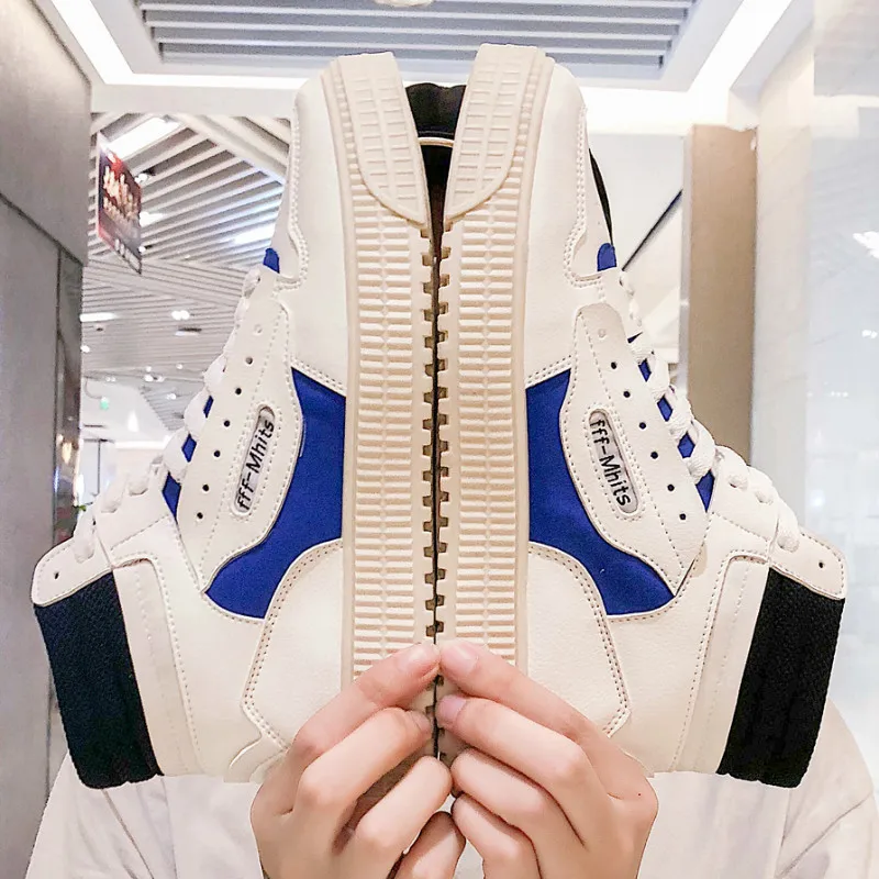 Кроссовки мужские высокие дышащие спортивные туфли Супер Популярные черные