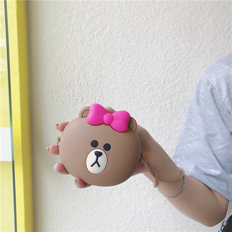 Новая мини сумка мессенджер с изображением медведя из мультфильма для маленьких