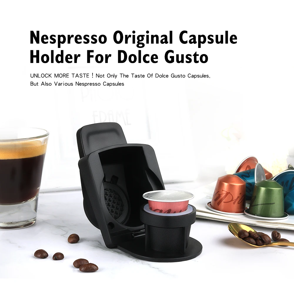 

Icafilas Coffee Capsule Converter for Dolce Gusto Machine MINI ME for Nespresso Original Capsule Rich Crema Pod Holder