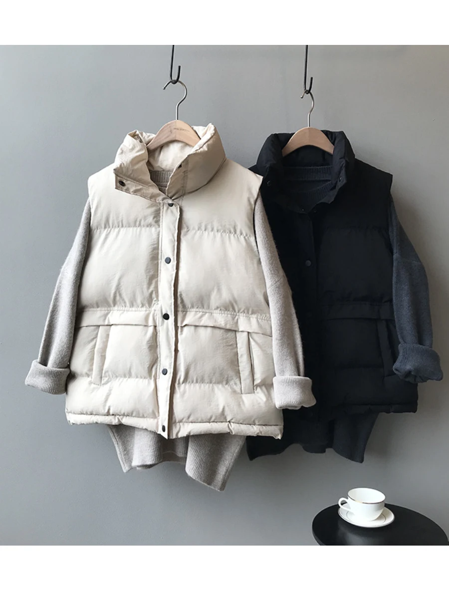 

Женский жилет с хлопковой подкладкой, с воротником-стойкой