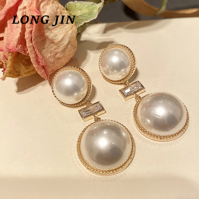 

High Quality Luxury Pearl Earrings 2021 Trend Women's Exaggerated Simple Jewelry Fashion Tassel Lady Designer Accessories