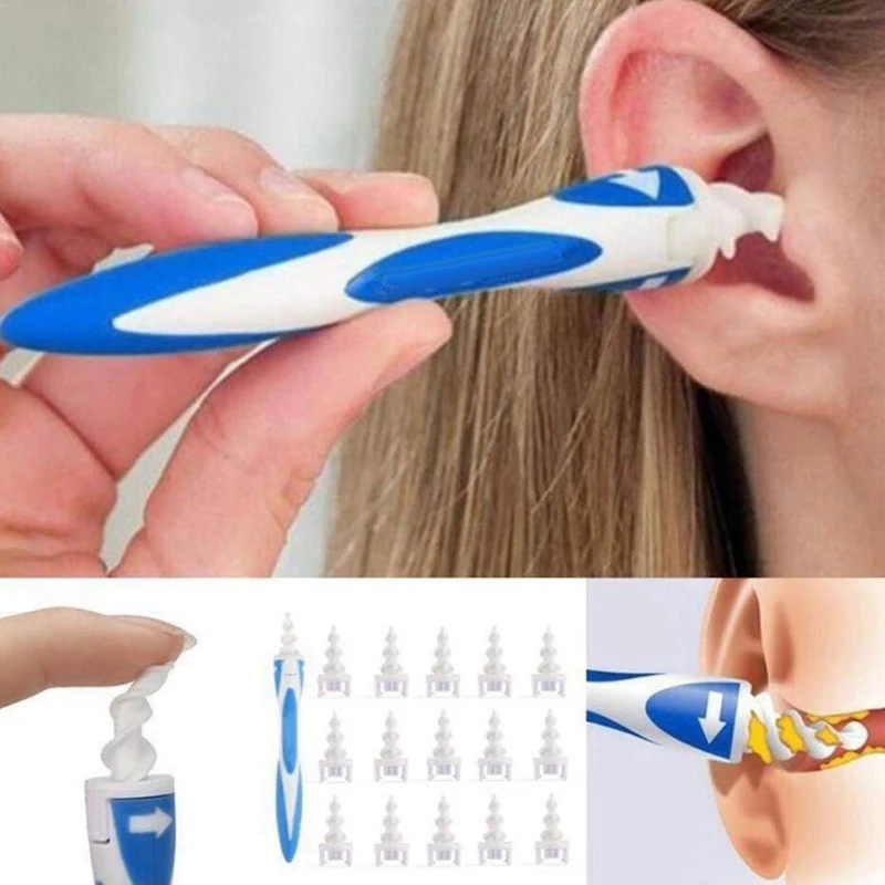 

Ear Wax Removal with 16 Tips Spiral Smart Ear Care Clean Earpick Wax Remover Curette Ear Cleaner Spoon Plugs Spirals Care Tools