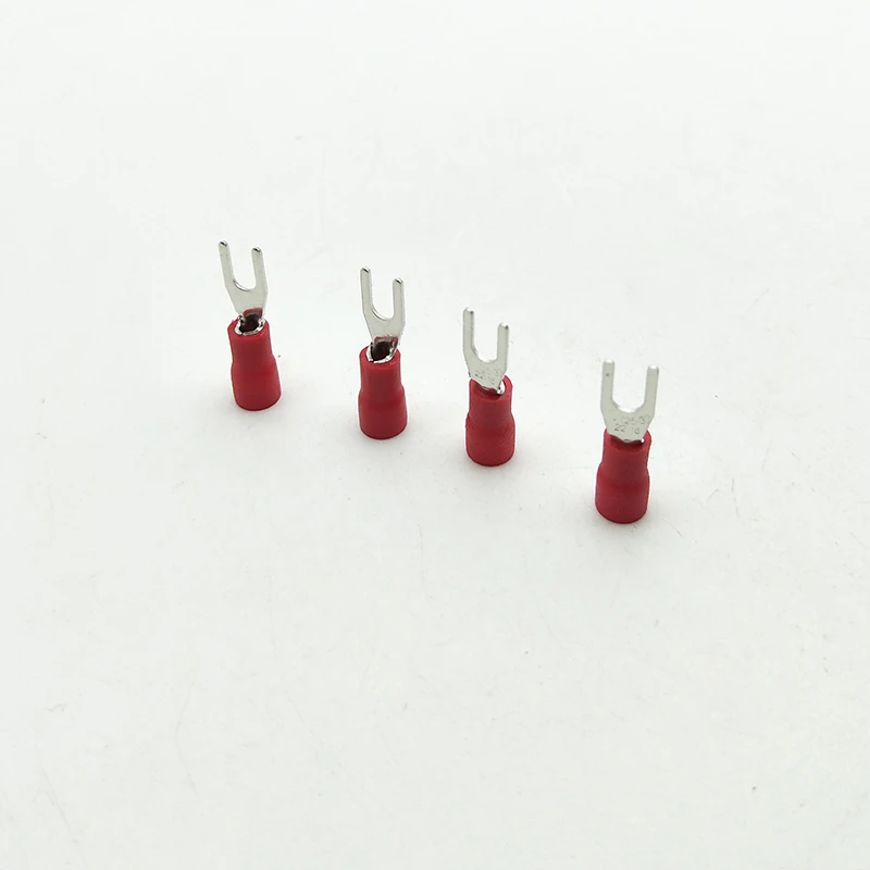 

NEW Hot Sale 1000 3.2mm Bolt Furcate 22-16 AWG Pre Insulated Fork Crimp Terminal Connector for 0.5-1.5 Mm2 Cable Wires SV1.25-3
