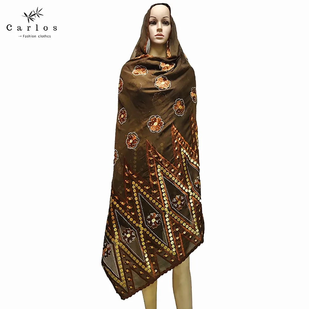 Шарф женский мусульманский из Лидер продаж хлопка хиджаб в африканском стиле