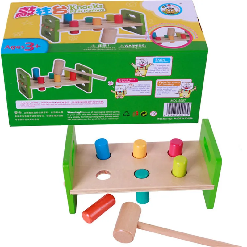 Забавный красочный деревянный молоток, ударный шар, игрушки для игр, музыкальные игрушки, создающий звук, Искусственный деревянный Ранний О... от AliExpress WW