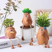 hanging feet bird simulation succulent green plant potted net red milk tea shop counter decoration ornaments dried flower vase