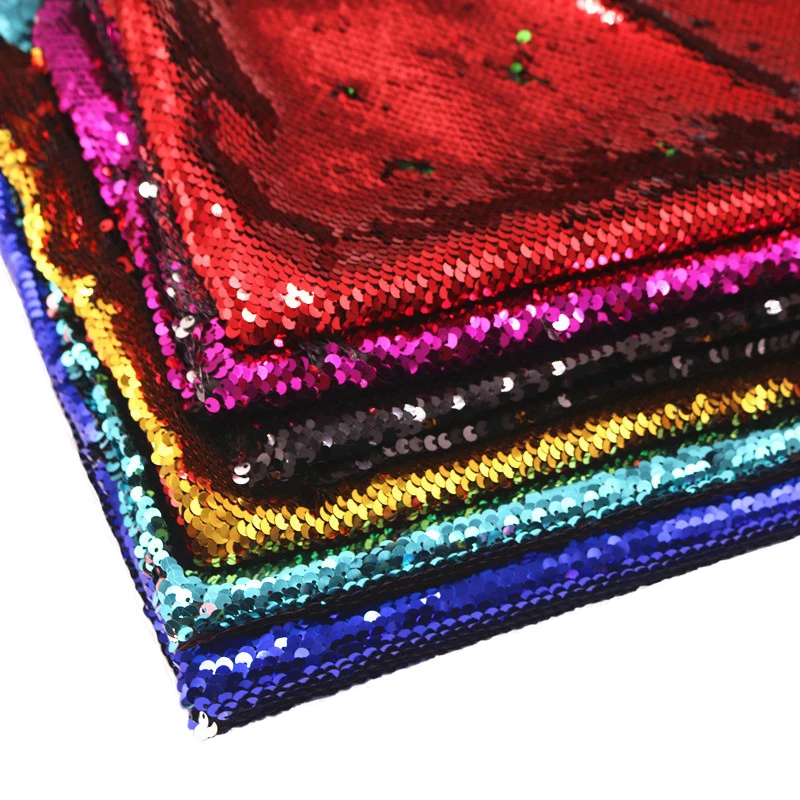 133 см x 92 Реверсивный Русалка Блестки рыбьей чешуи ткань зеленый/розово-золотые