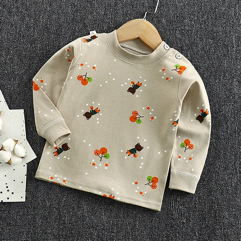 Boys Girls Cartoon Long Sleeve T Shirts Summer Baby Boys Cotton Clothes T Shirts Children Printed Tops Tees Kids Clothing 18M-5T - Цвет: 18