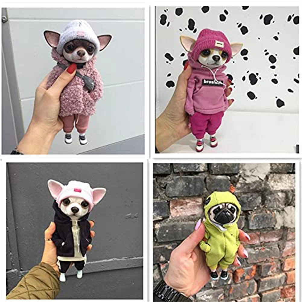 

Home Decoration Cute Fashion Animal Resin Doll Standing Puppy Halloween Christmas Gift Animal Clay Doll Ornament