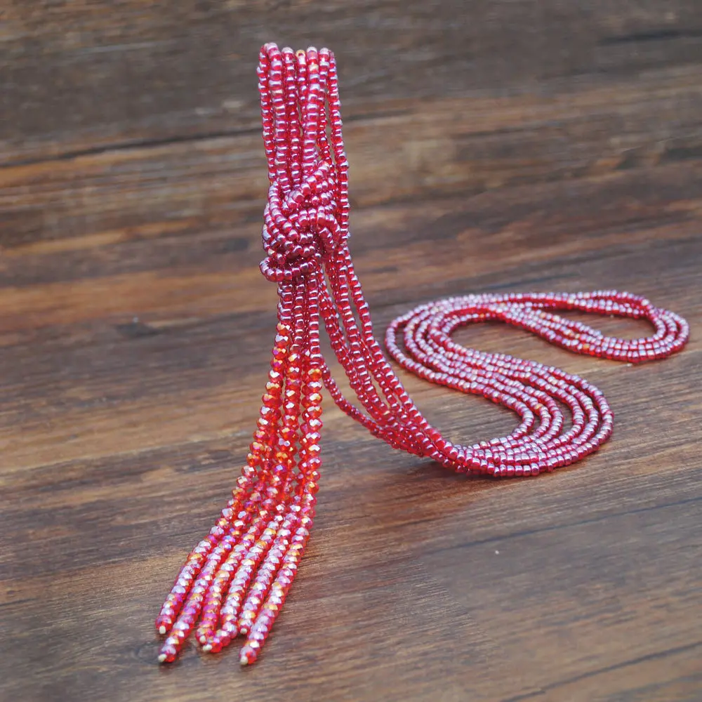 Wishspace богемная многослойная кристальная цепочка для свитера ювелирные изделия