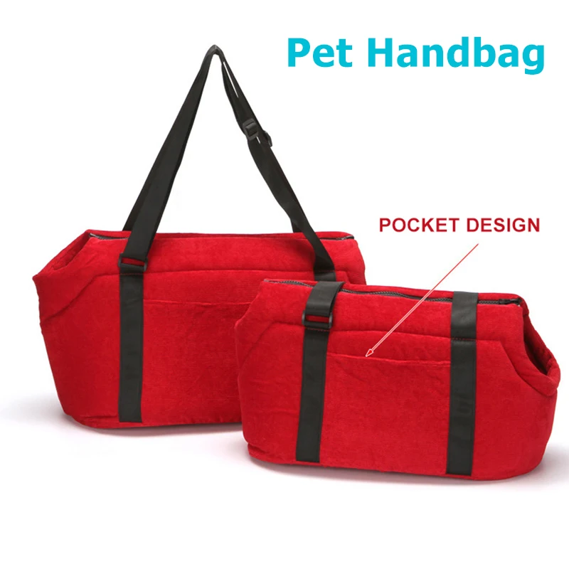 Сумка для домашних питомцев портативная Вельветовая теплая переноска на одно