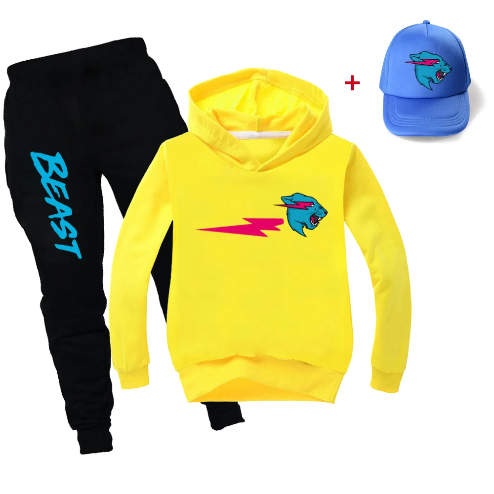 New Children's Clothing Sets Baby Birthday Suit Boys Tracksuits Kids Cartoon Cat 3D Print Sport Suits Hoodies Top+Pants 3pcs Set