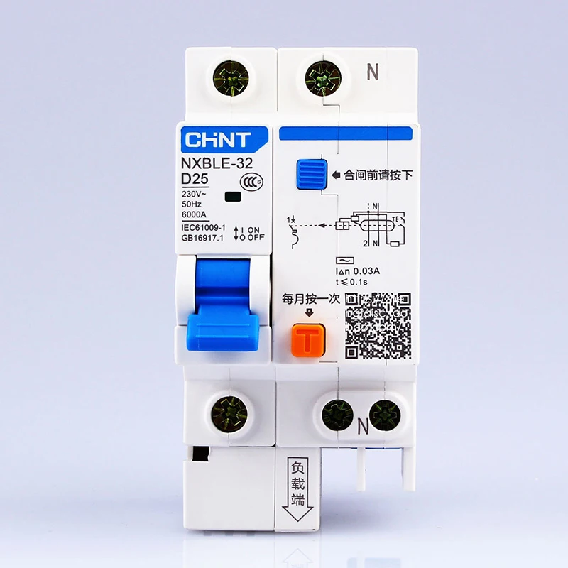 Устройство CHINT AC230/400V NXBLE 32 1P + N для устройства остаточного тока D 6 10 16 20 25 32A защита