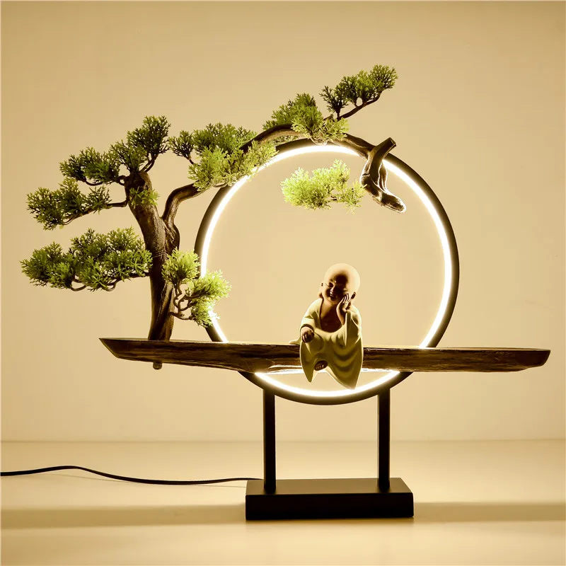 Светодиодная настольная лампа OUFULA из смолы для современного офиса креативное