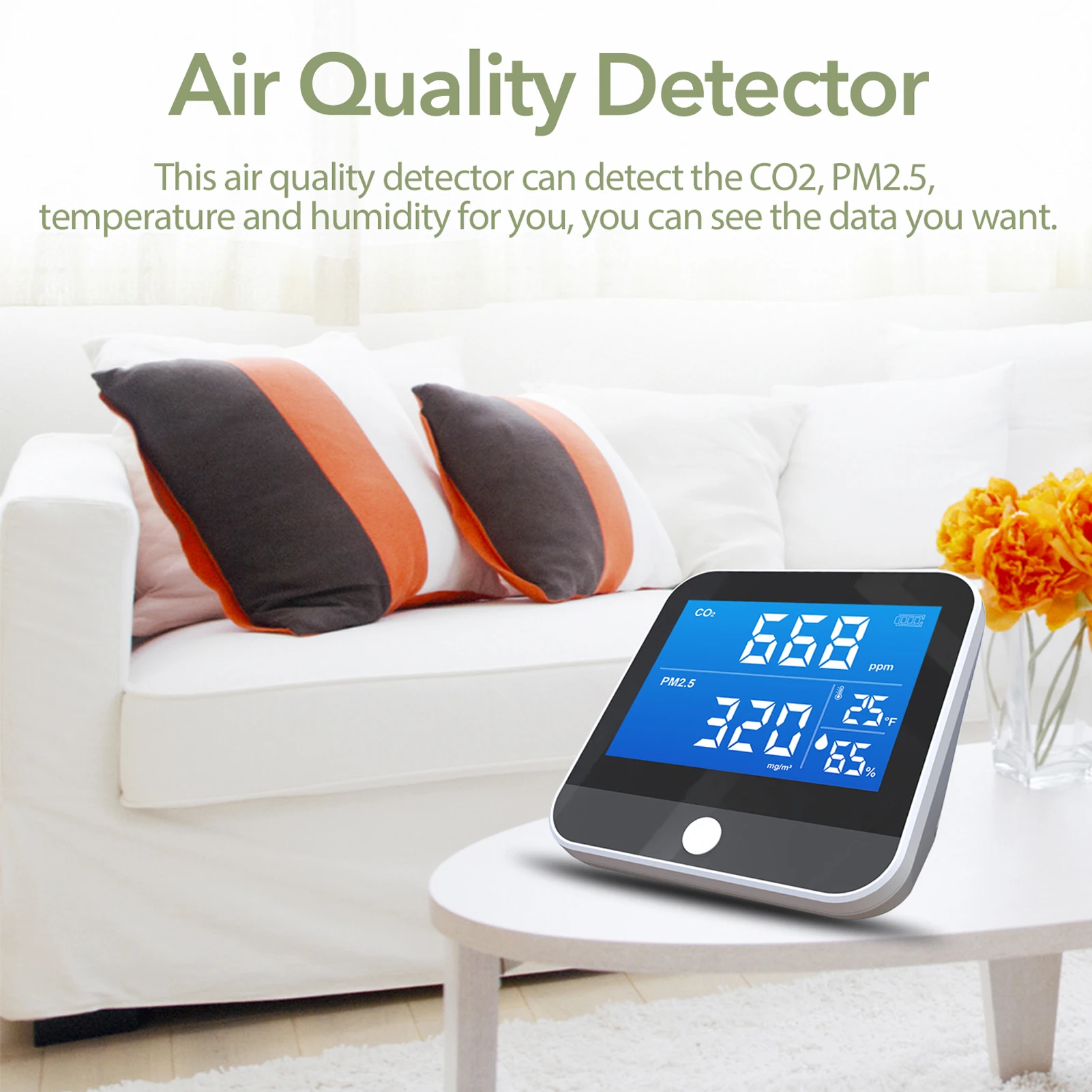 

DM306D Portable Air Quality Analyzer Digital Common Display Screen CO2 PM2.5 Temperature Humidity Detector Monitor Infrared NDIR