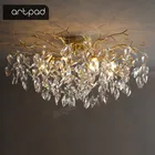 Artpad винтажная Хрустальная потолочная Светодиодная лампа для гостиной, столовой, спальни, декоративная люстра, промышленная подвеска