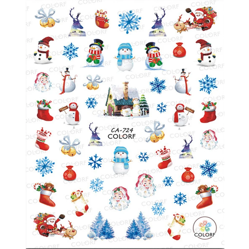 

Christmas Nails Art Manicure Back Glue Decal Decorations Design Nail Sticker For Nails Tips Beauty