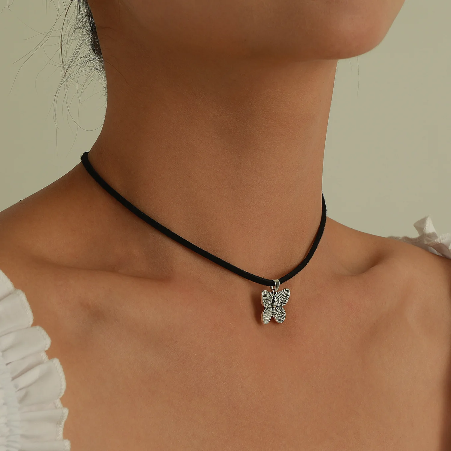 States ночной клуб ожерелье в полоску с бабочкой Женская панковская дыхательная