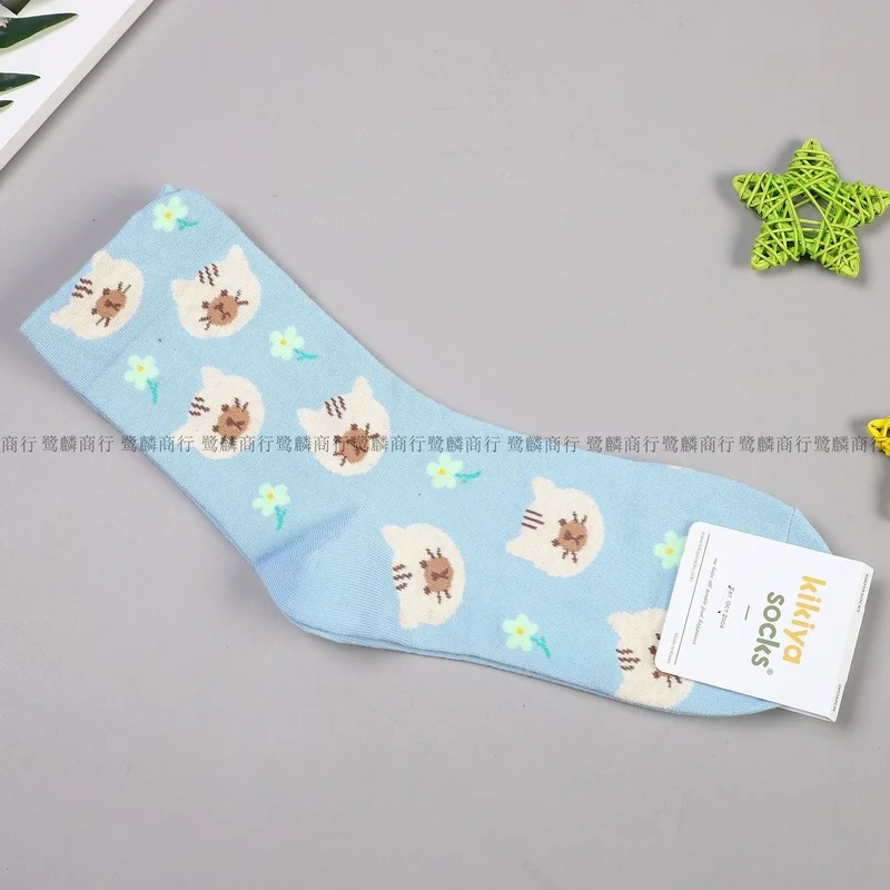 

Cartoon Animal Sock Women Cat Printed Woman Socks Creative Casual Ladies Sox Cotton Spring Summer Girls Trendy Korean Calcetines